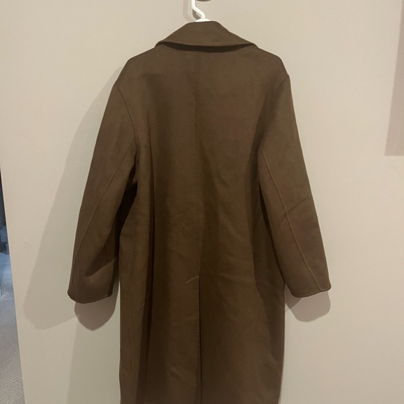 Mango Handmade Unlined Picarol Oversized Brown Wool Coat - Picture 6 of 9